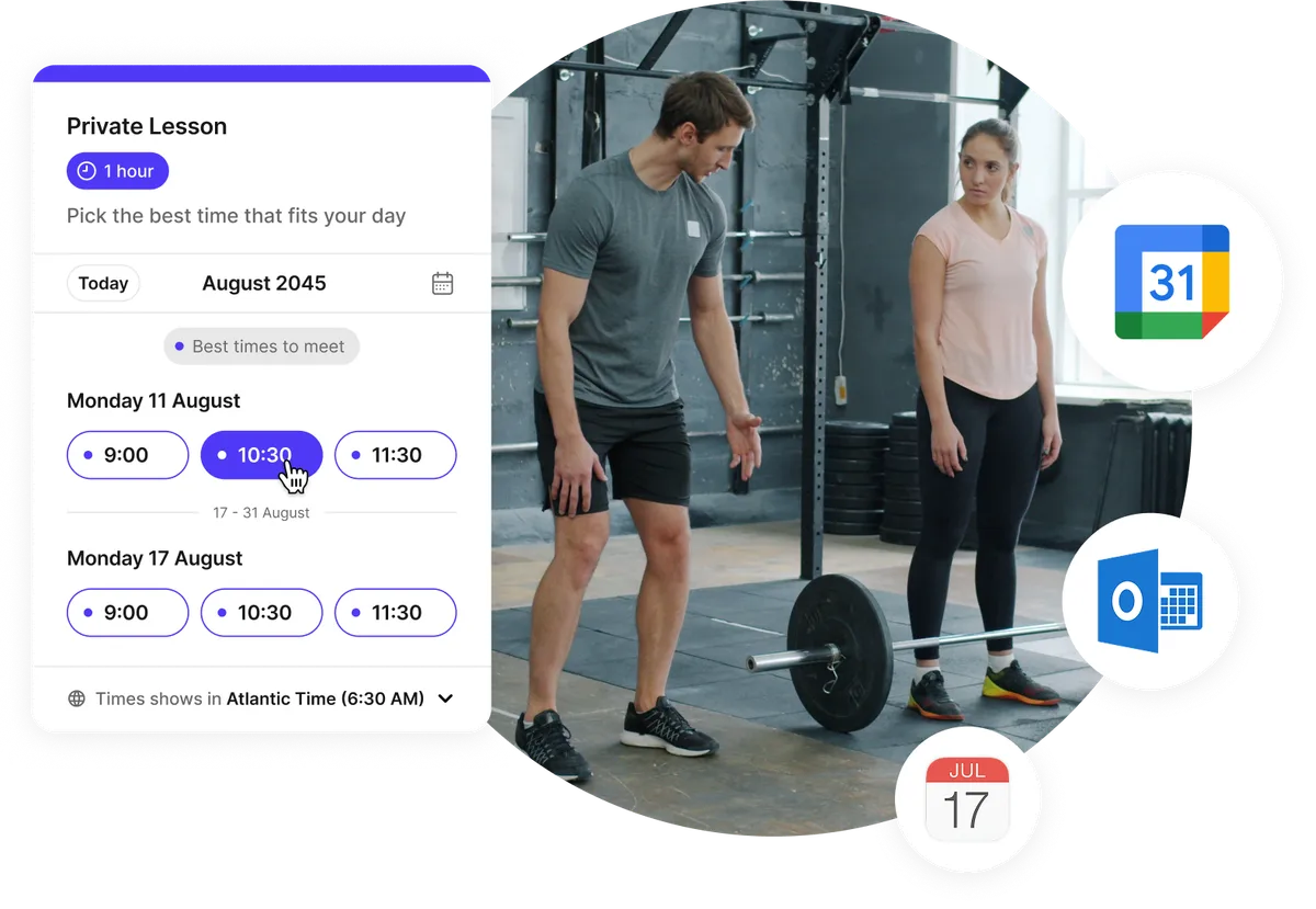 online instructor booking with automatic calendar sync