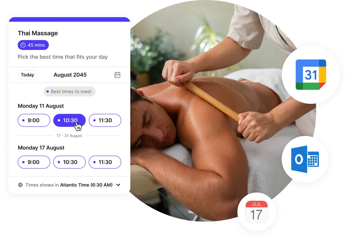 Planification en ligne pour thérapeutes en massage