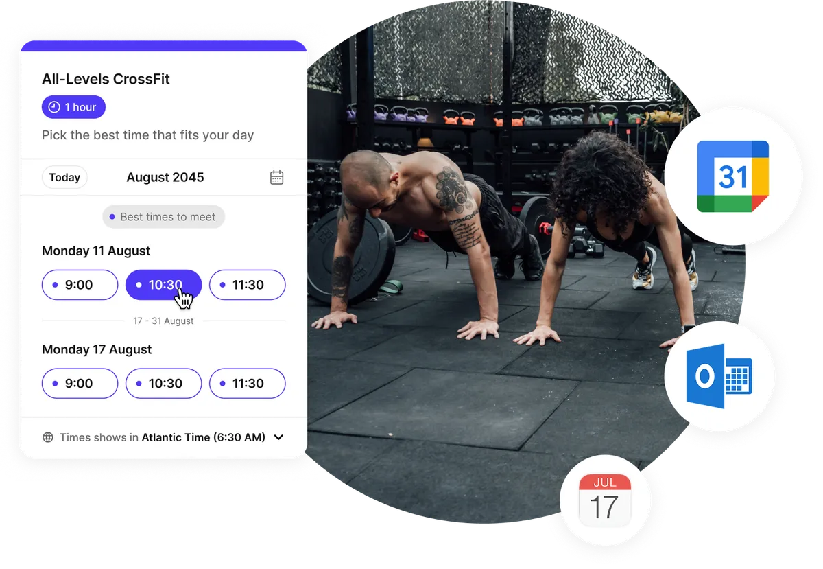 CrossFit class booking system with automatic calendar sync