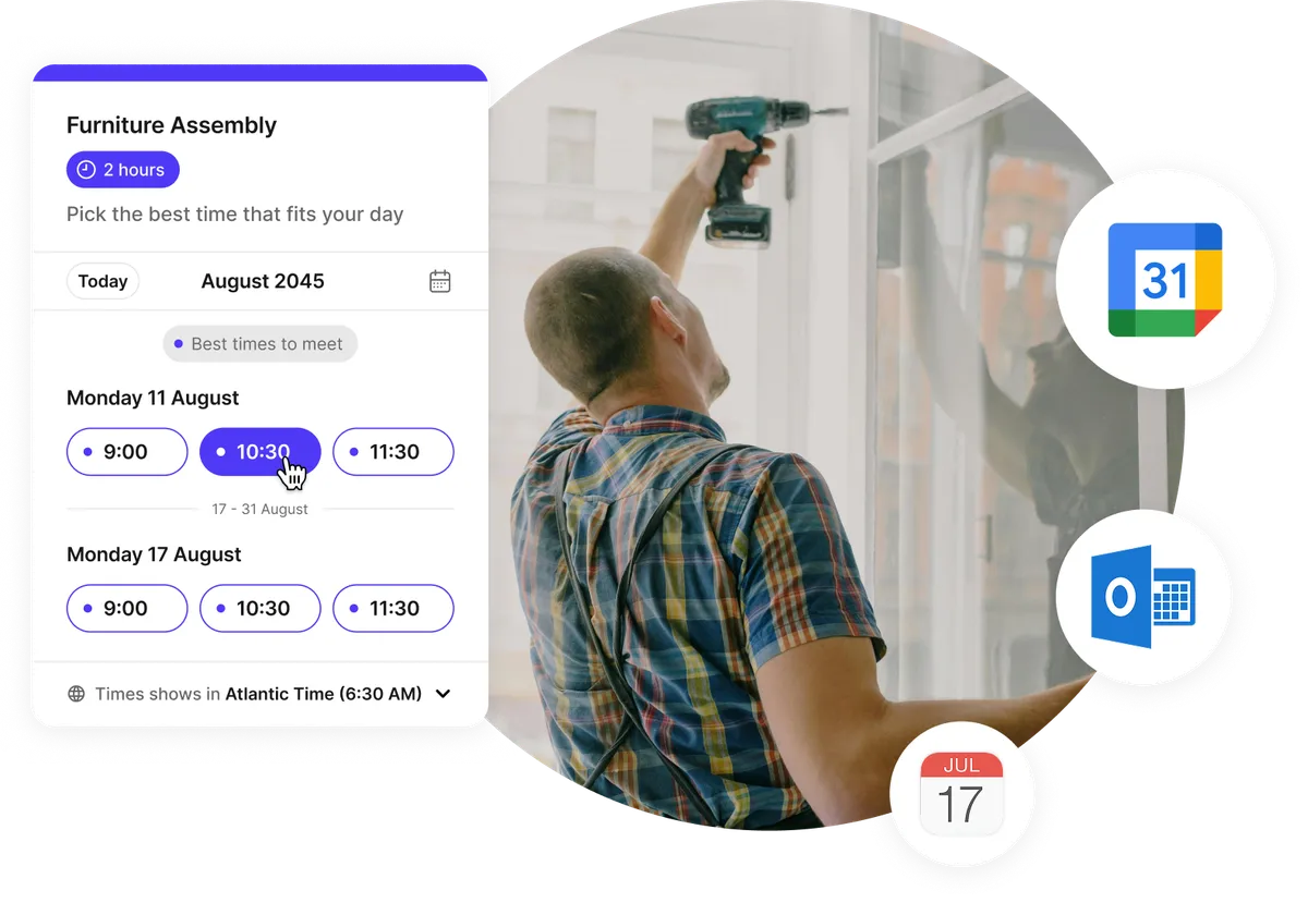 Auto-réservation client pour réparation d'électroménager