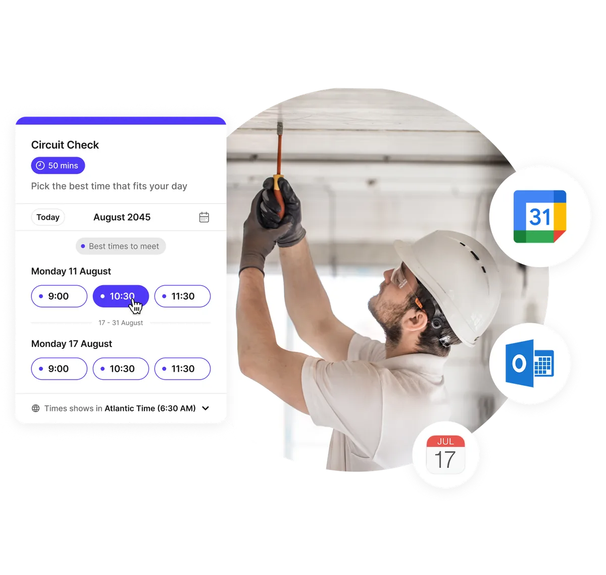 electrical services booking system