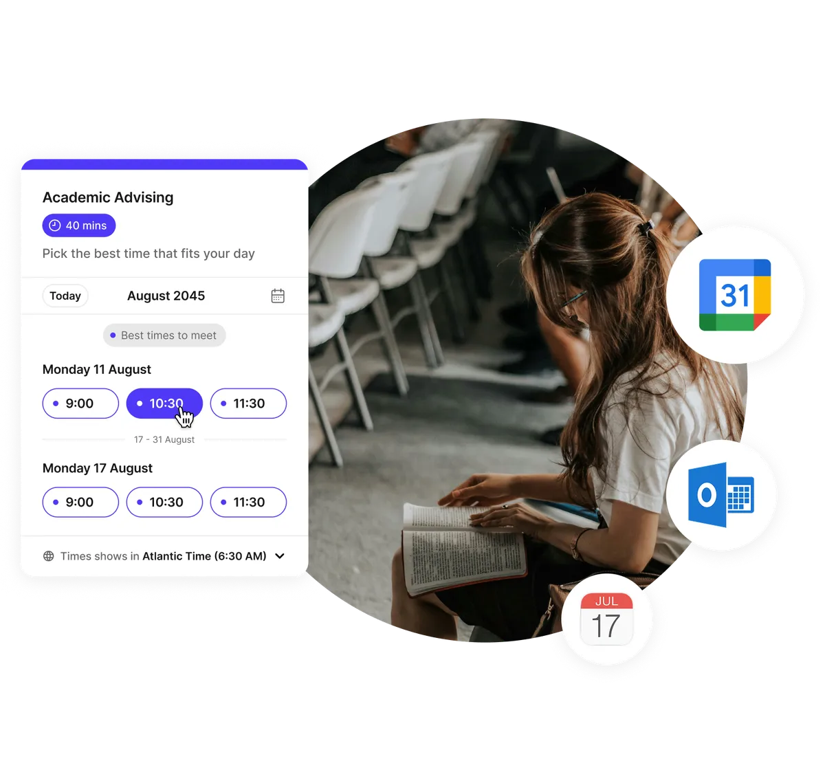 Students booking university services online