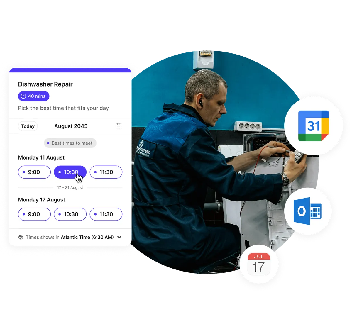 customer self-booking for appliance repair
