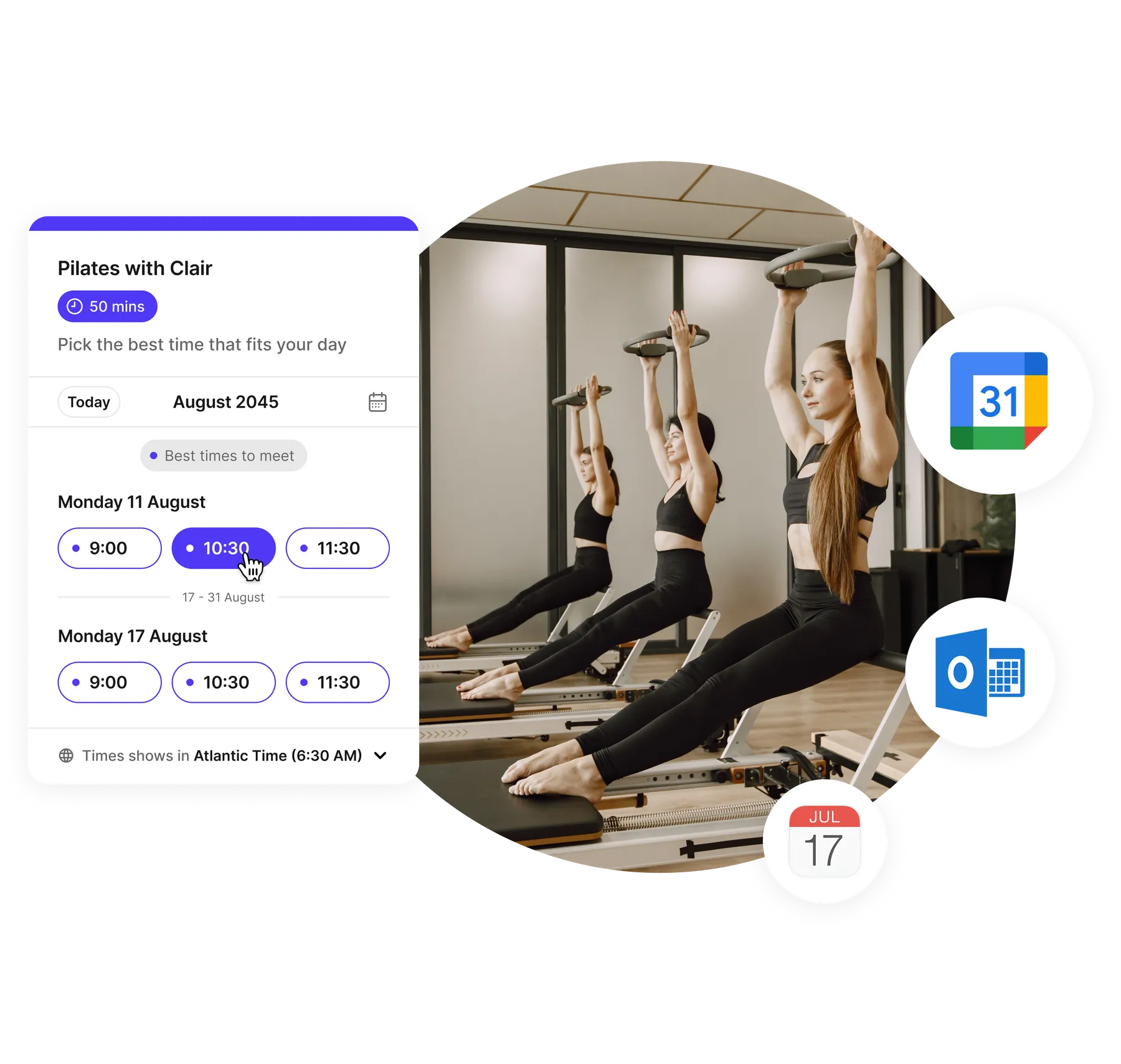 pilates studio calendar software