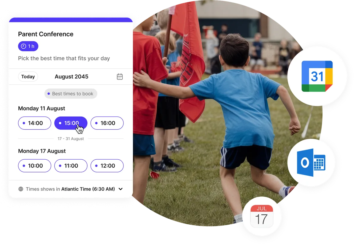 Réservation libre-service pour parents et étudiants