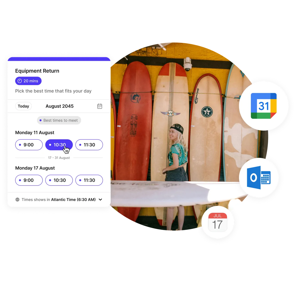 Page de réservation de location de matériel en ligne