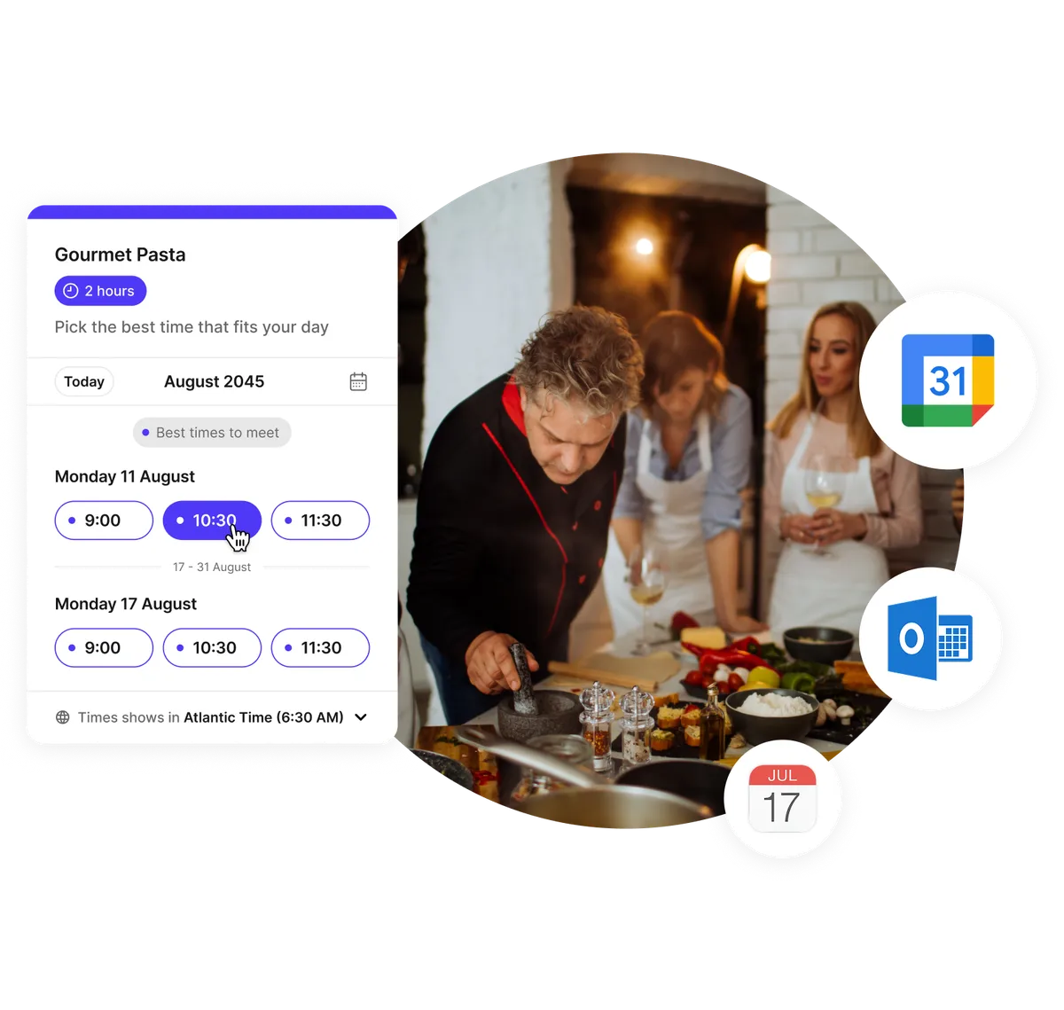 self serve cooking class booking