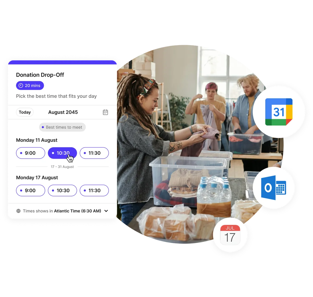 simple volunteer booking