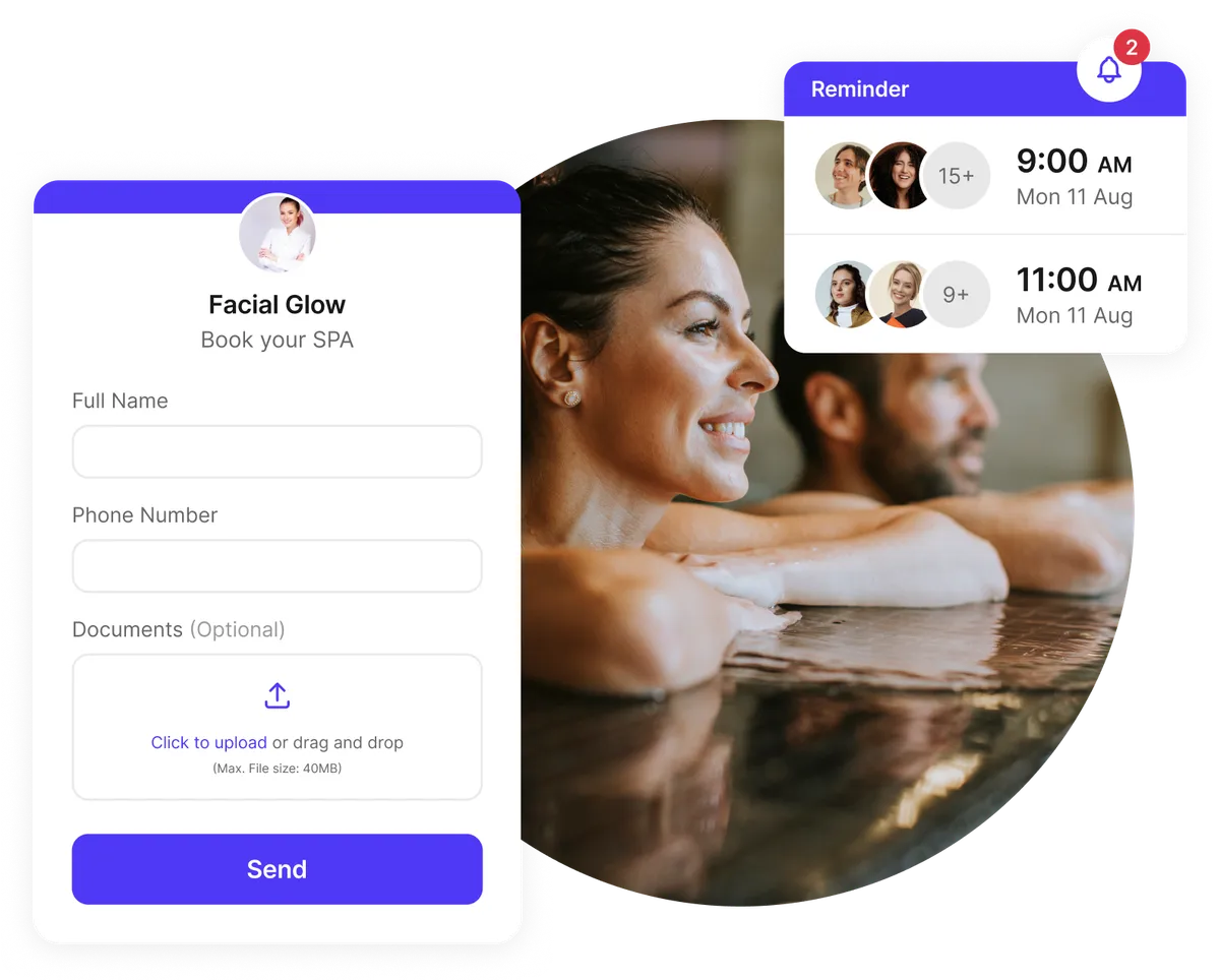 Formulaire d'admission personnalisé pour clients spa