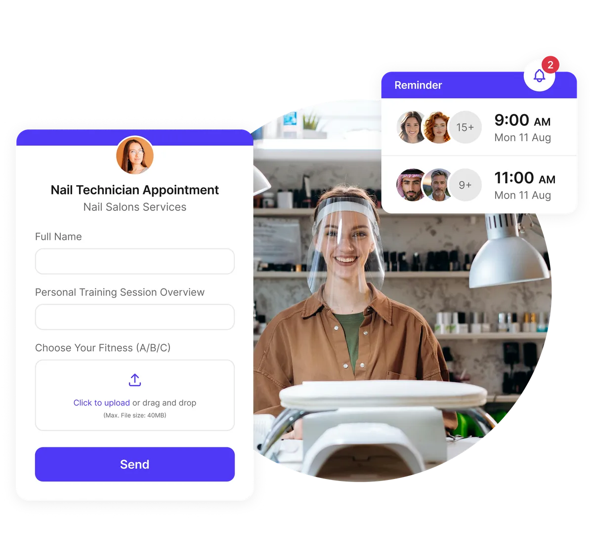 Application de rendez-vous pour salon de manucure avec paiements