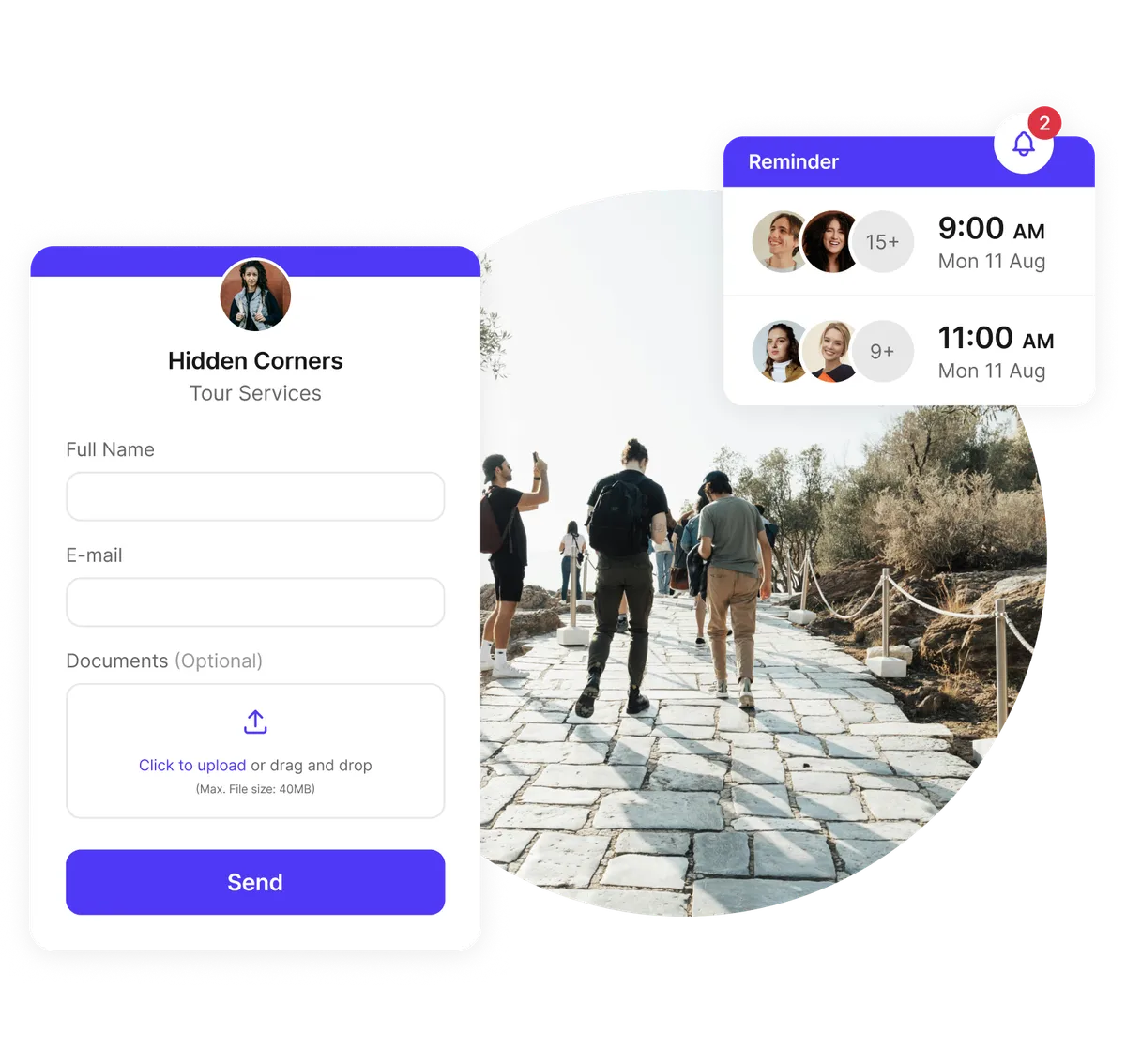 Formulaire intake réservation tour