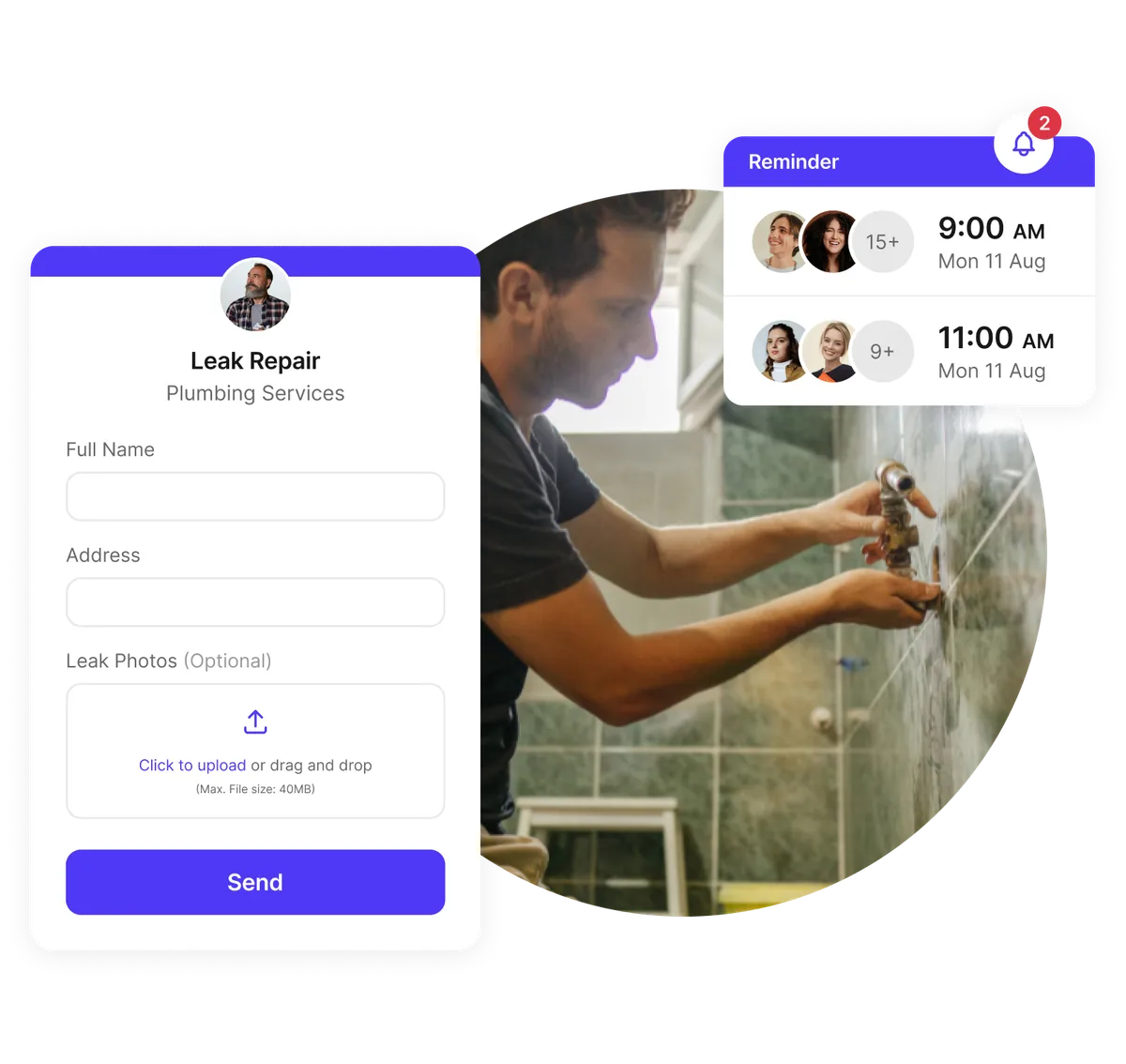 Software de reserva para servicios de fontanería
