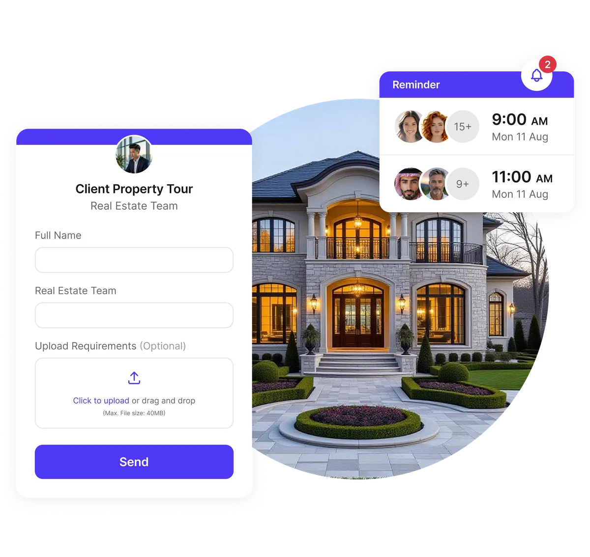 Planification rendez-vous pour agents immobiliers