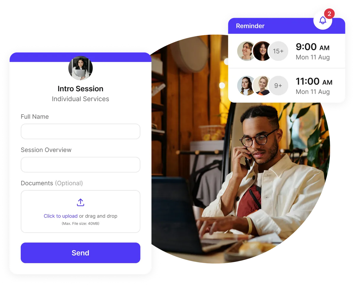 custom intake form and file sharing