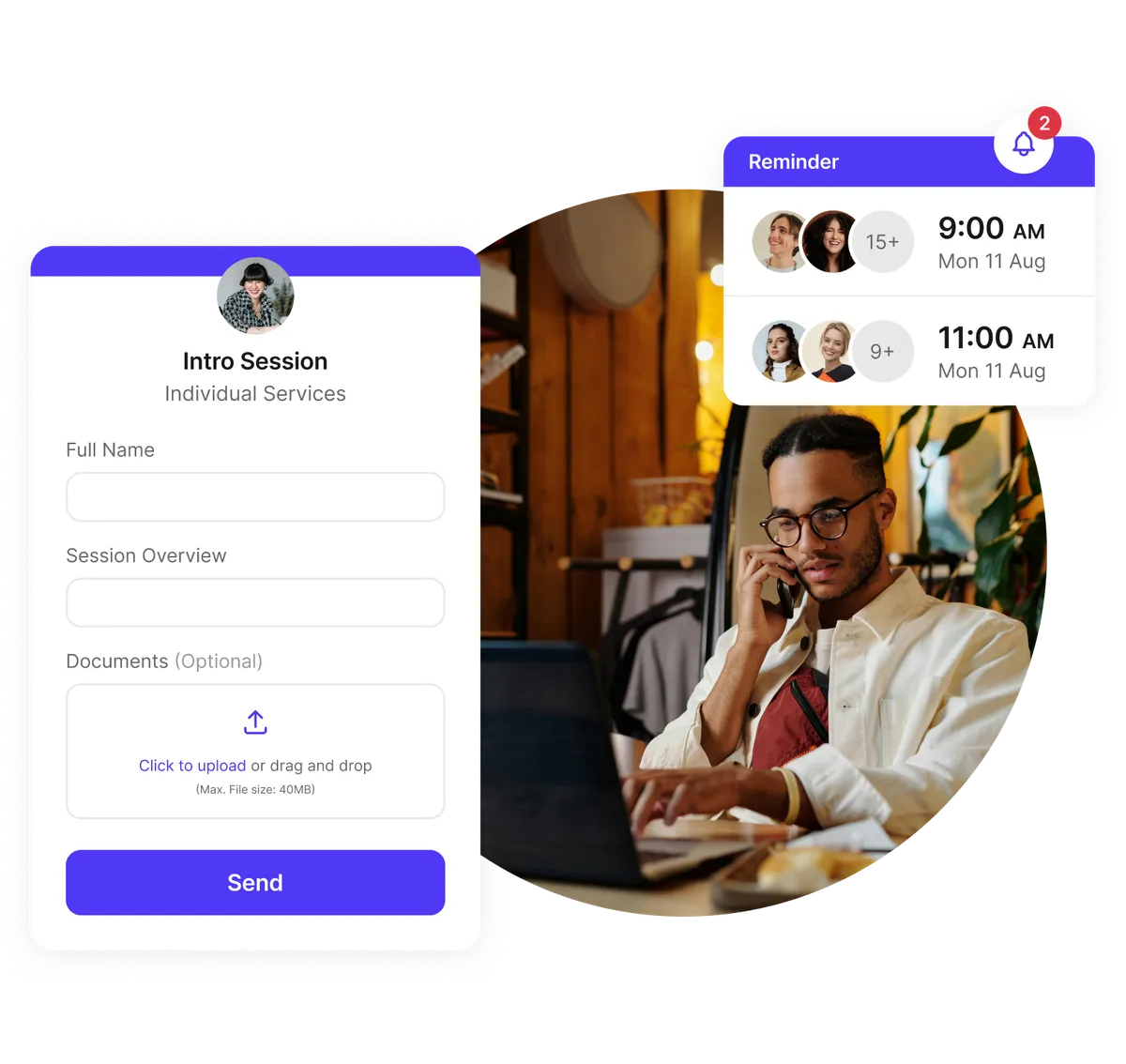 custom intake form and file sharing