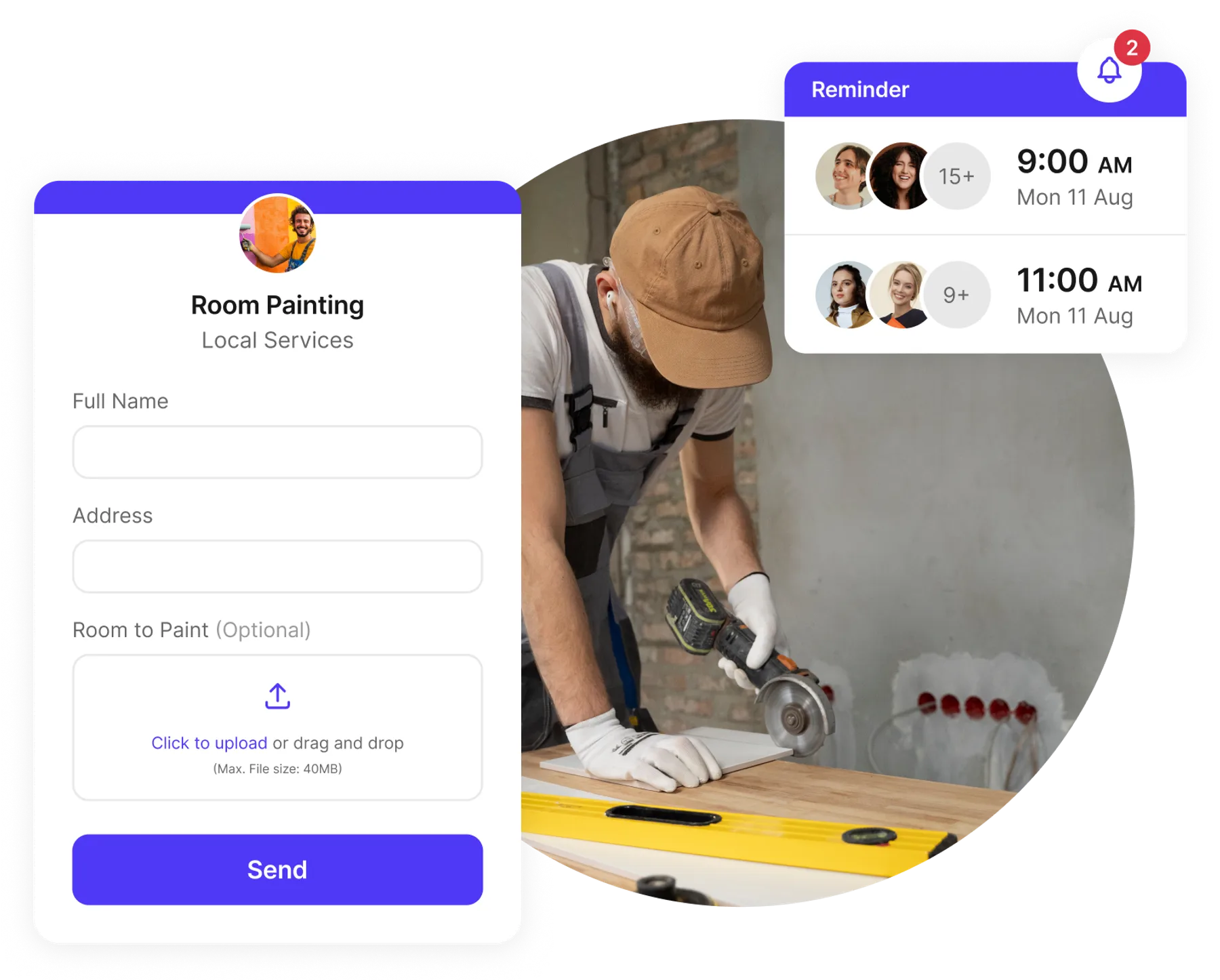 Custom service intake form