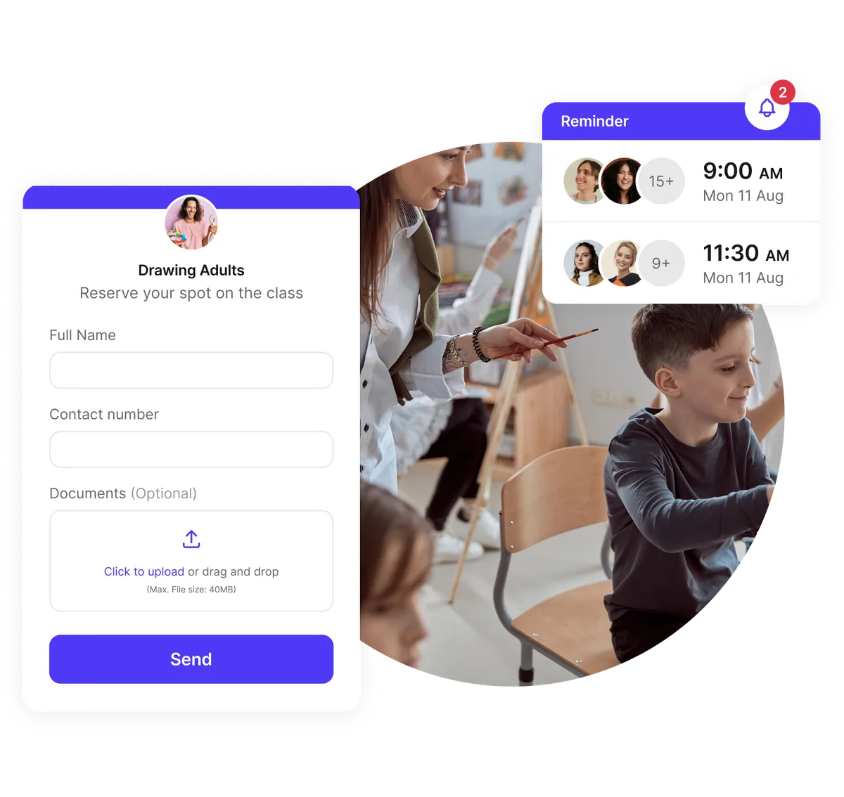custom art class intake form