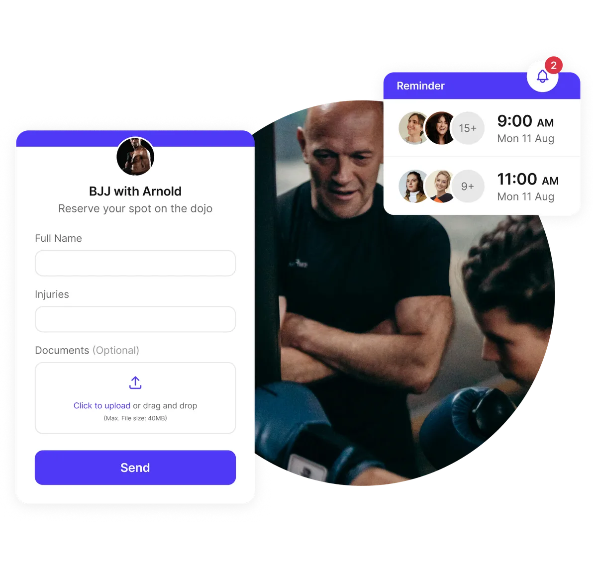 Système réservation studio arts martiaux