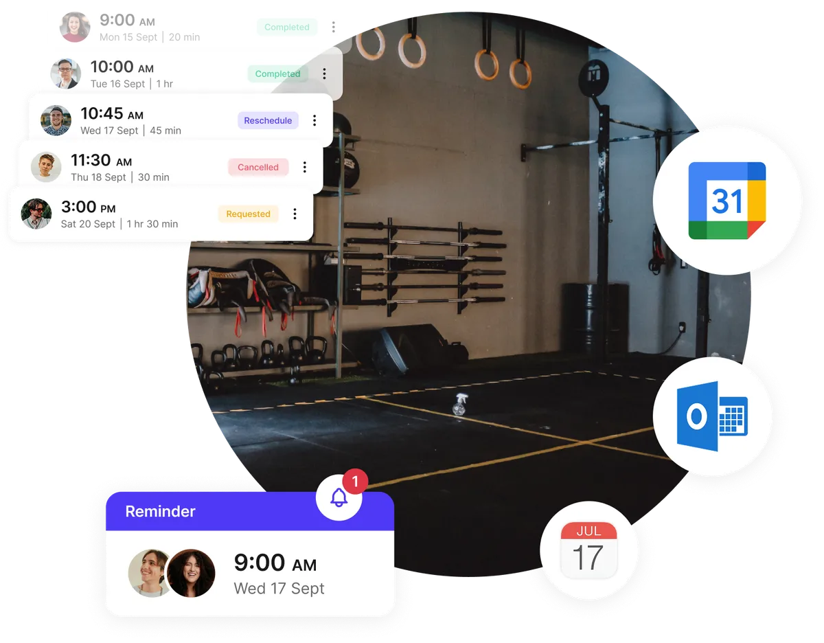 CrossFit group class reminders and calendar invitations