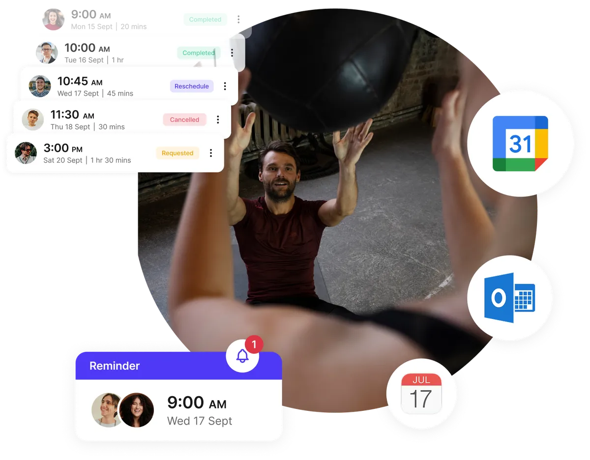 Système réservation classes salle de sport