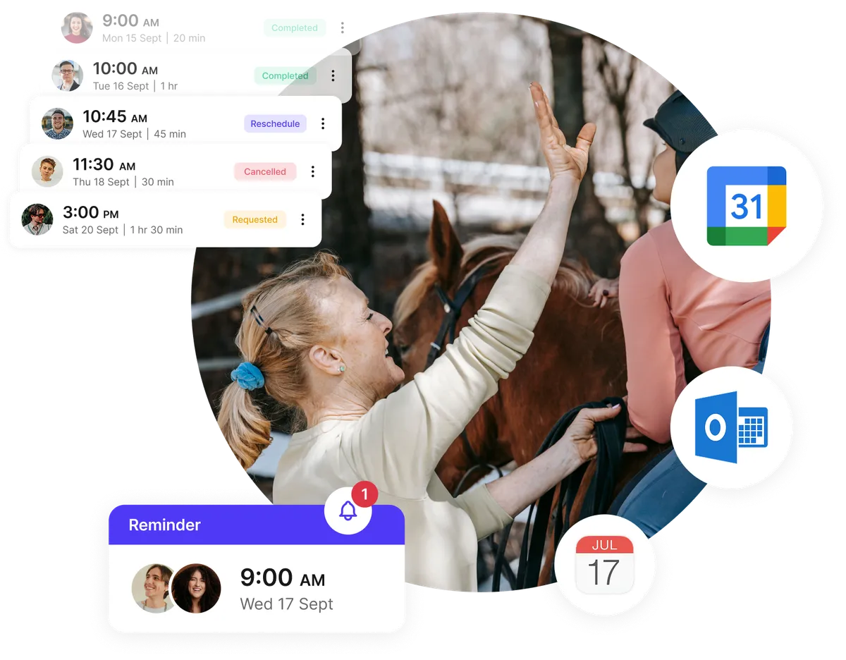 group instructor scheduling tool with reminders and calendar sync