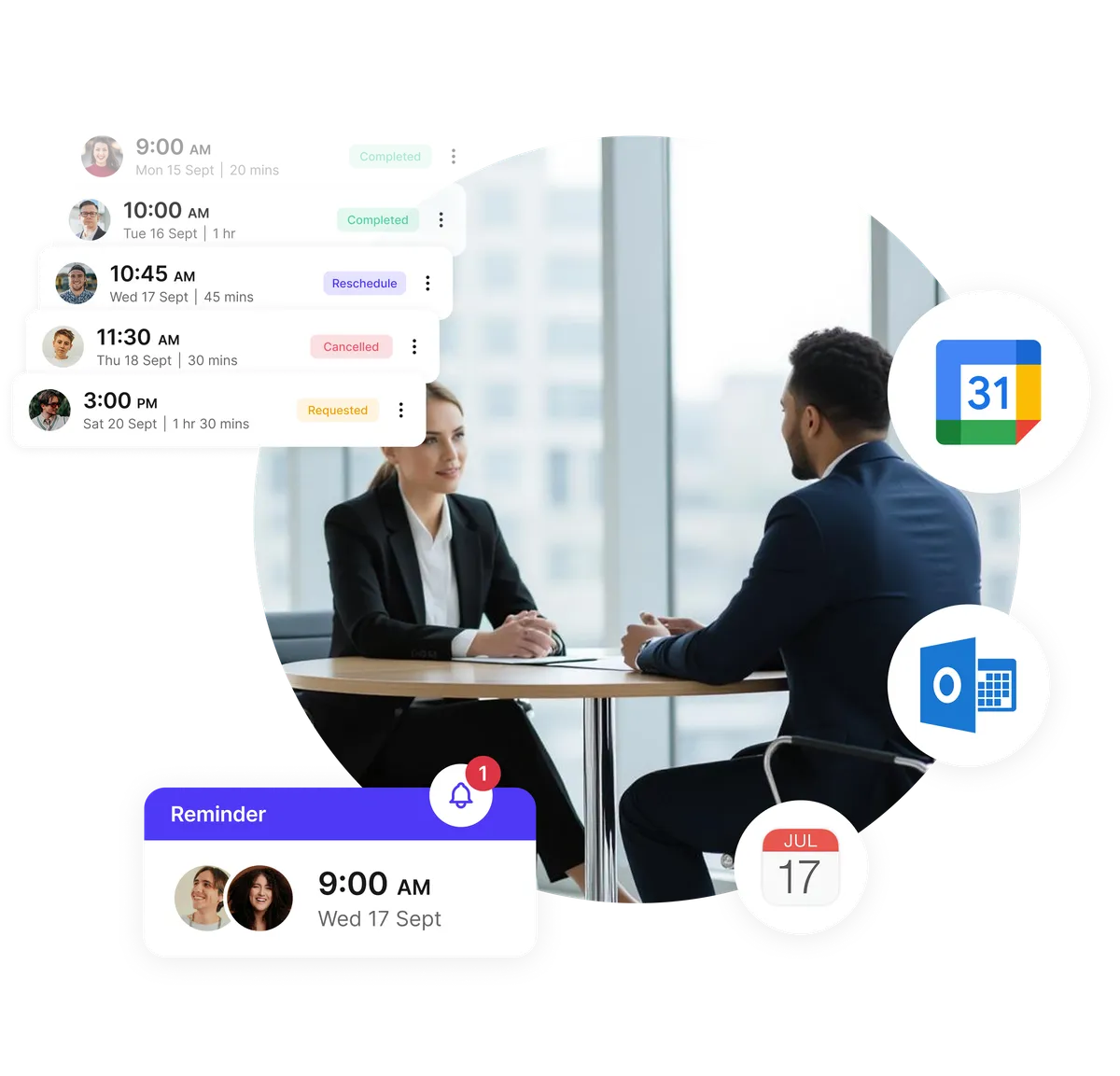 Rappels logiciel réservation entretiens