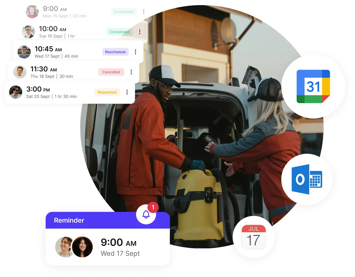 home service team scheduling software with automated reminders