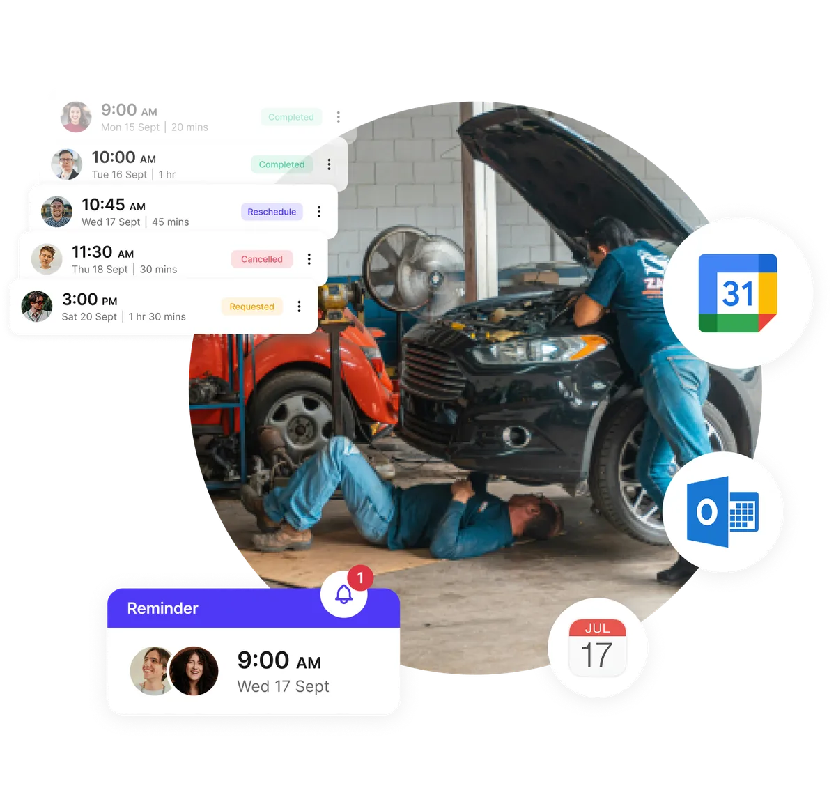 Planificateur de rendez-vous de réparation automobile