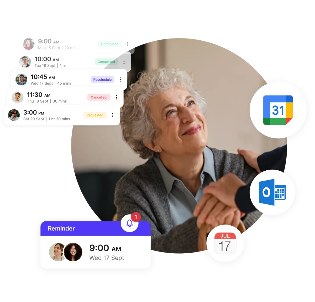 recordatorios para programación de atención domiciliaria