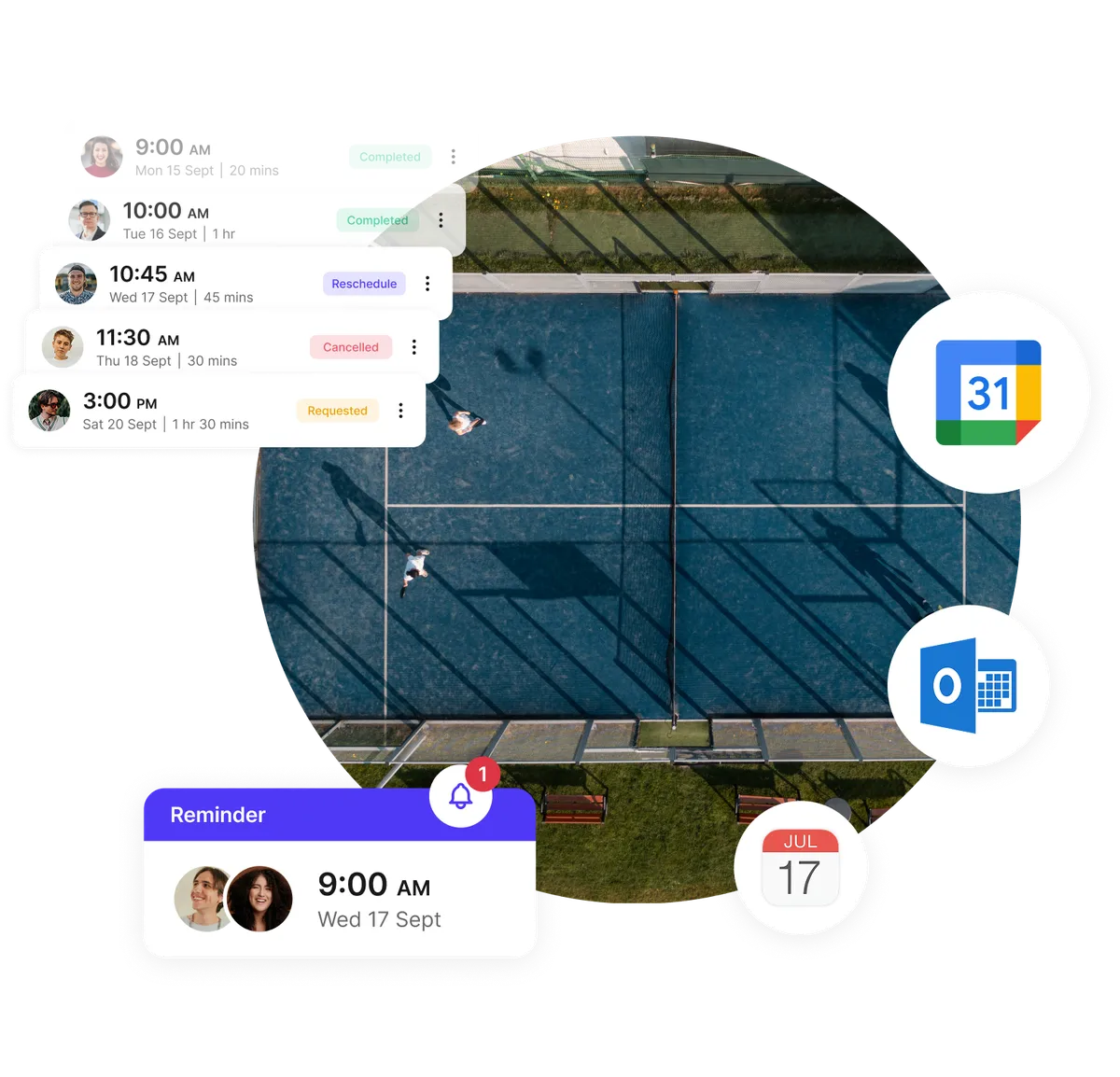 Rappels réservation terrain padel