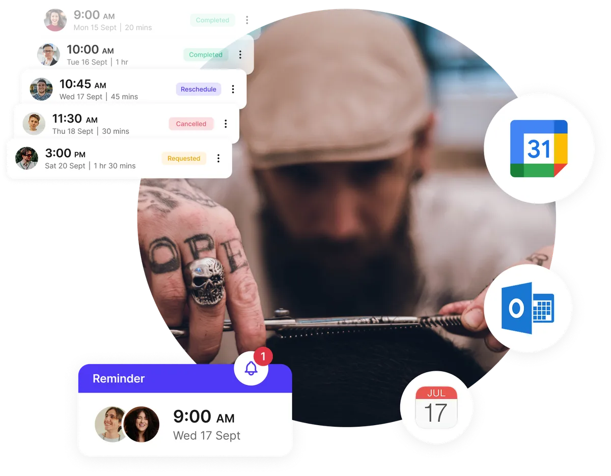 Rappels et automatisation de nouvelle réservation pour barbiers