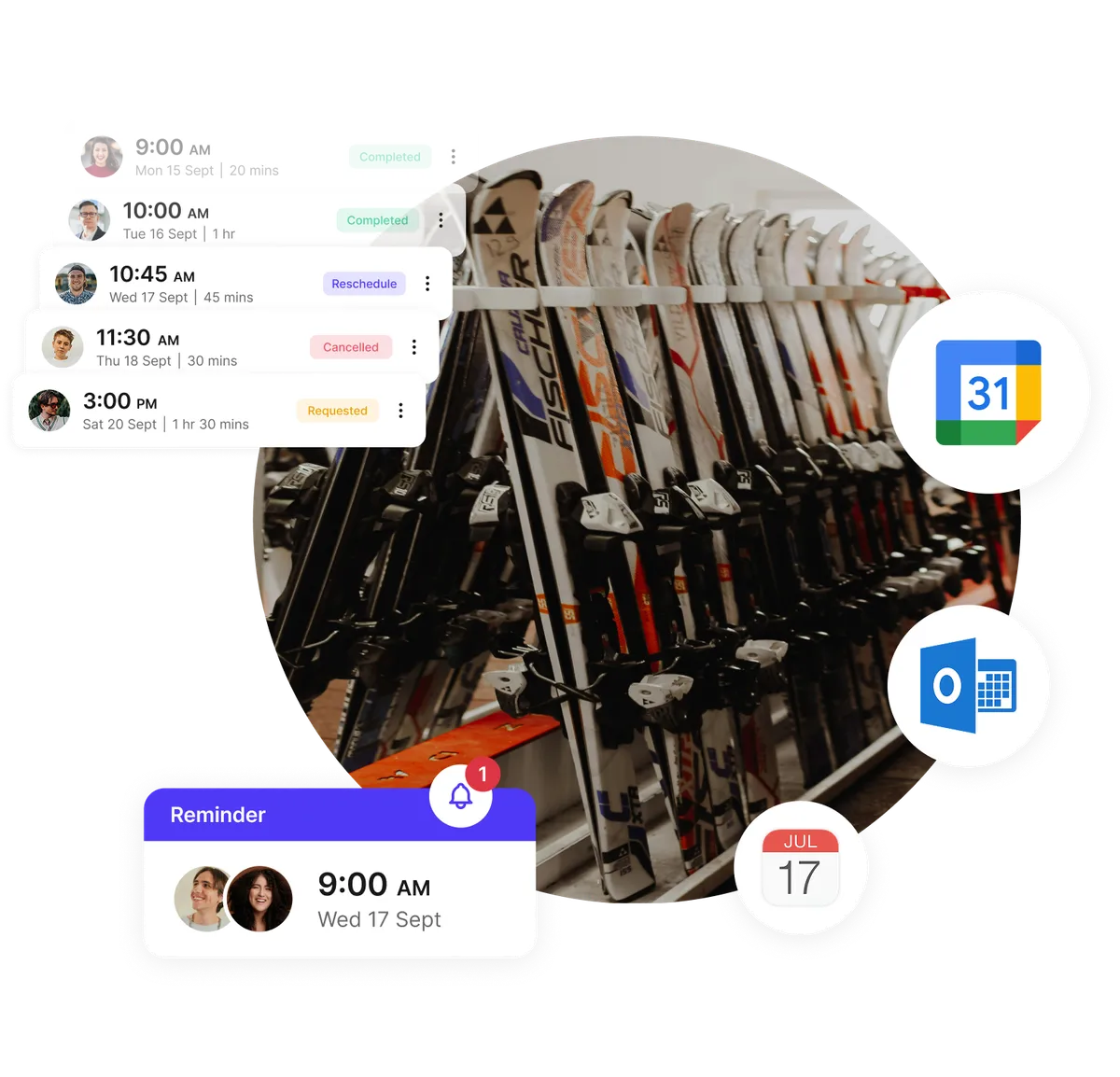 Rappels de location de matériel