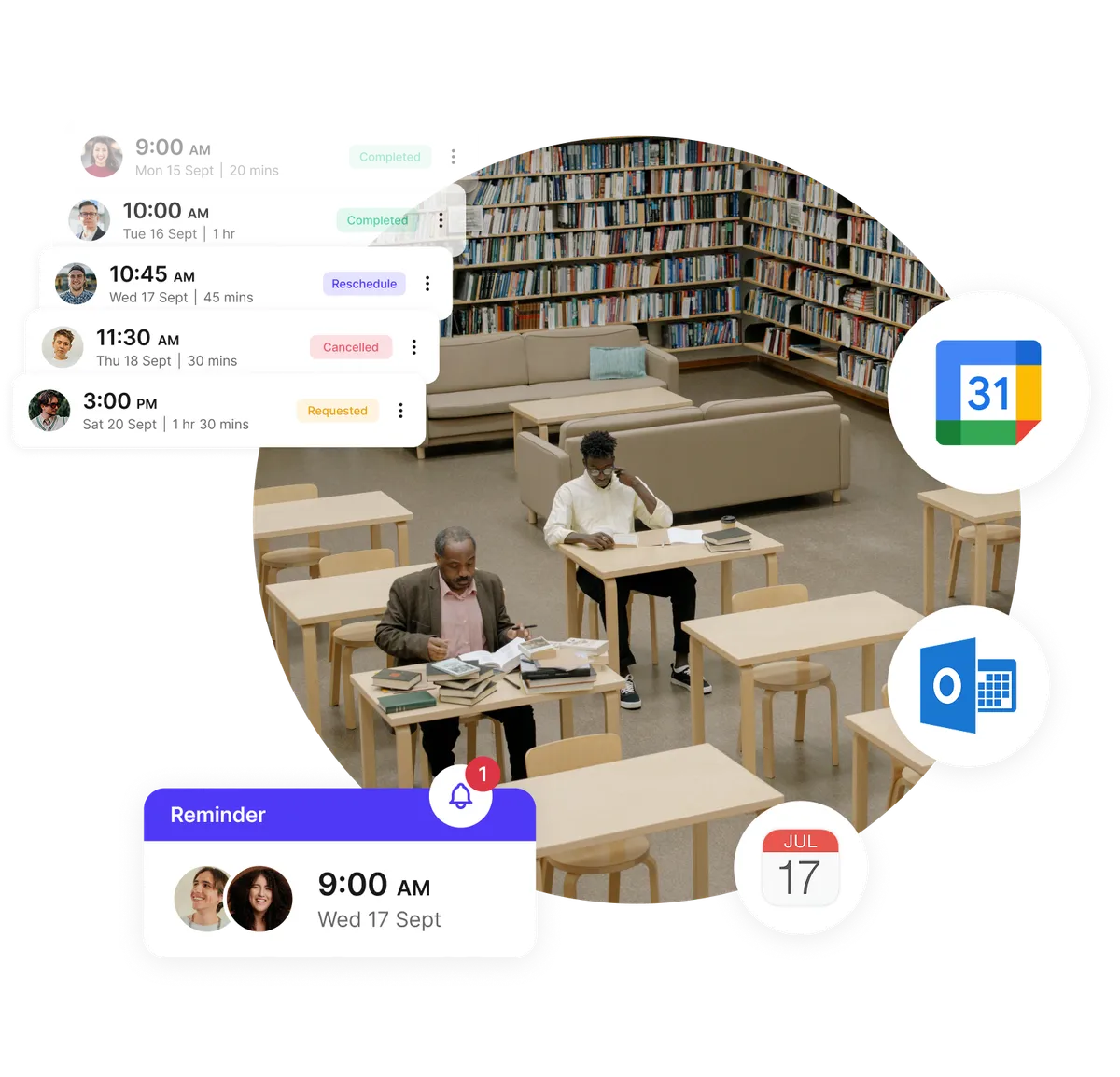 Rappels d'événements de bibliothèque