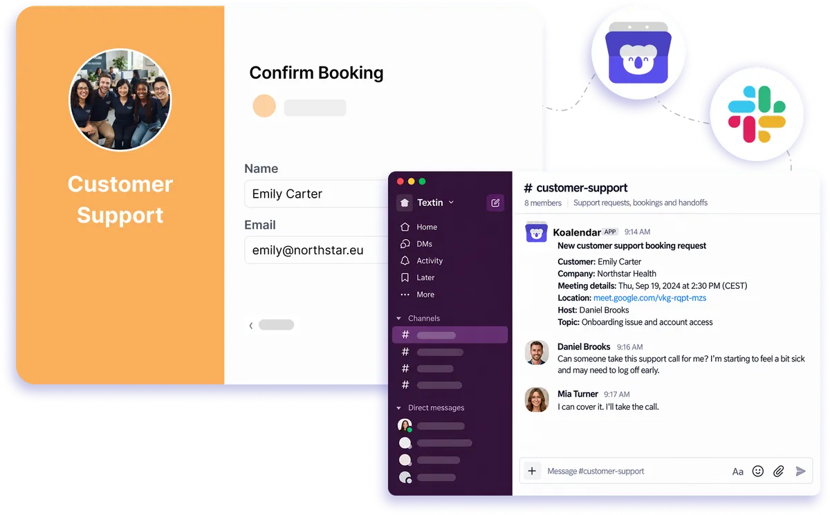 Slack integration with Koalendar