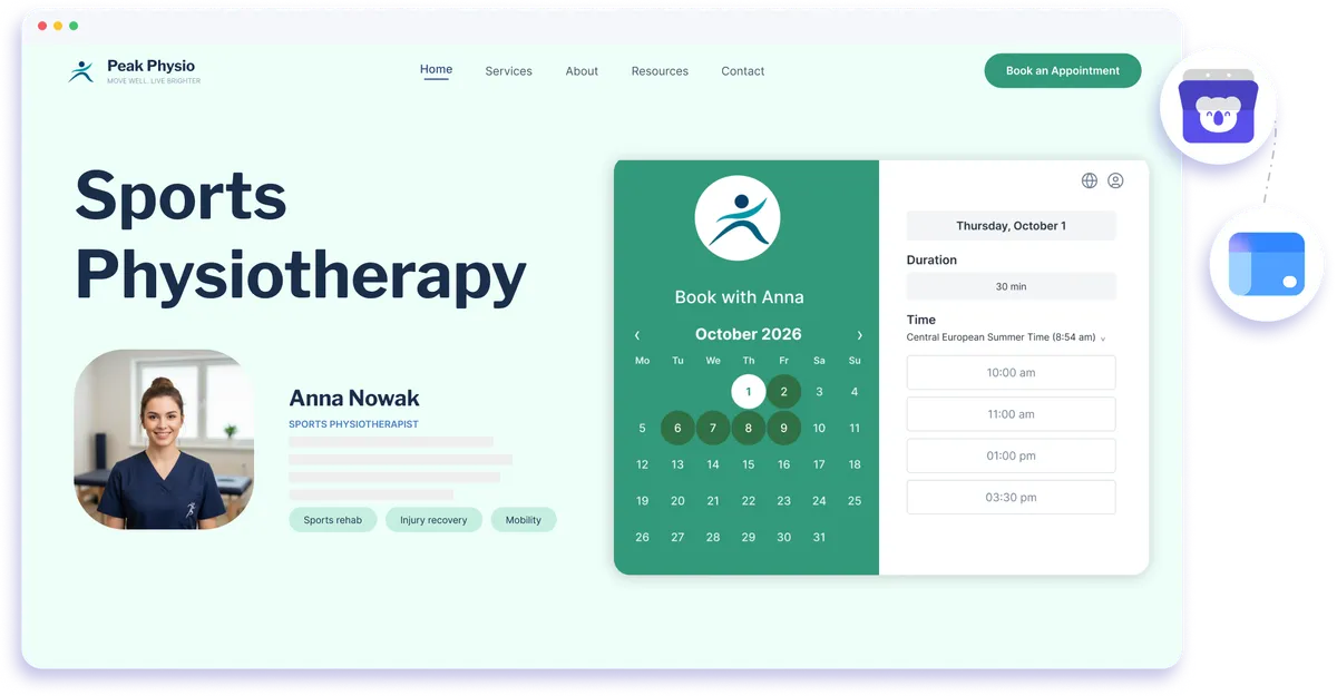 Google Sites integration with Koalendar