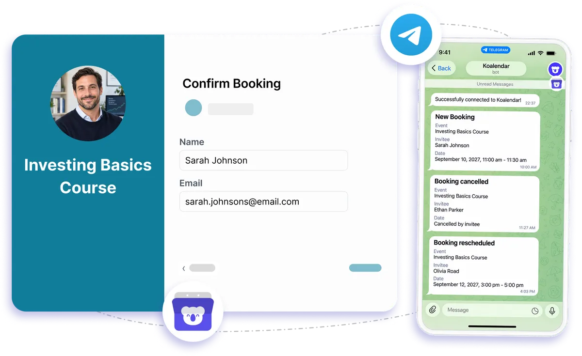 Telegram integration with Koalendar
