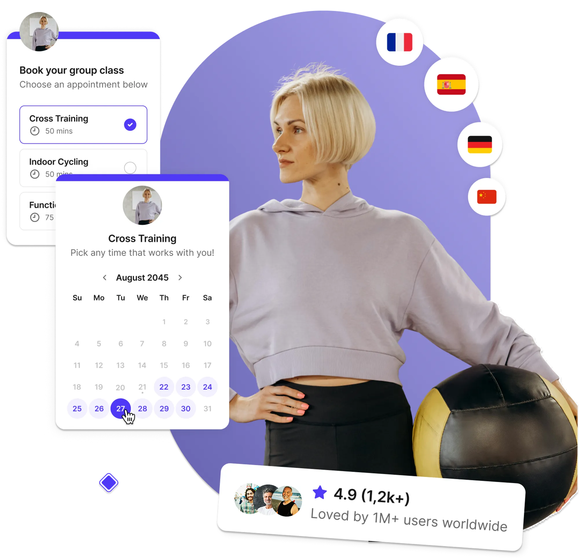 Fitness class booking software