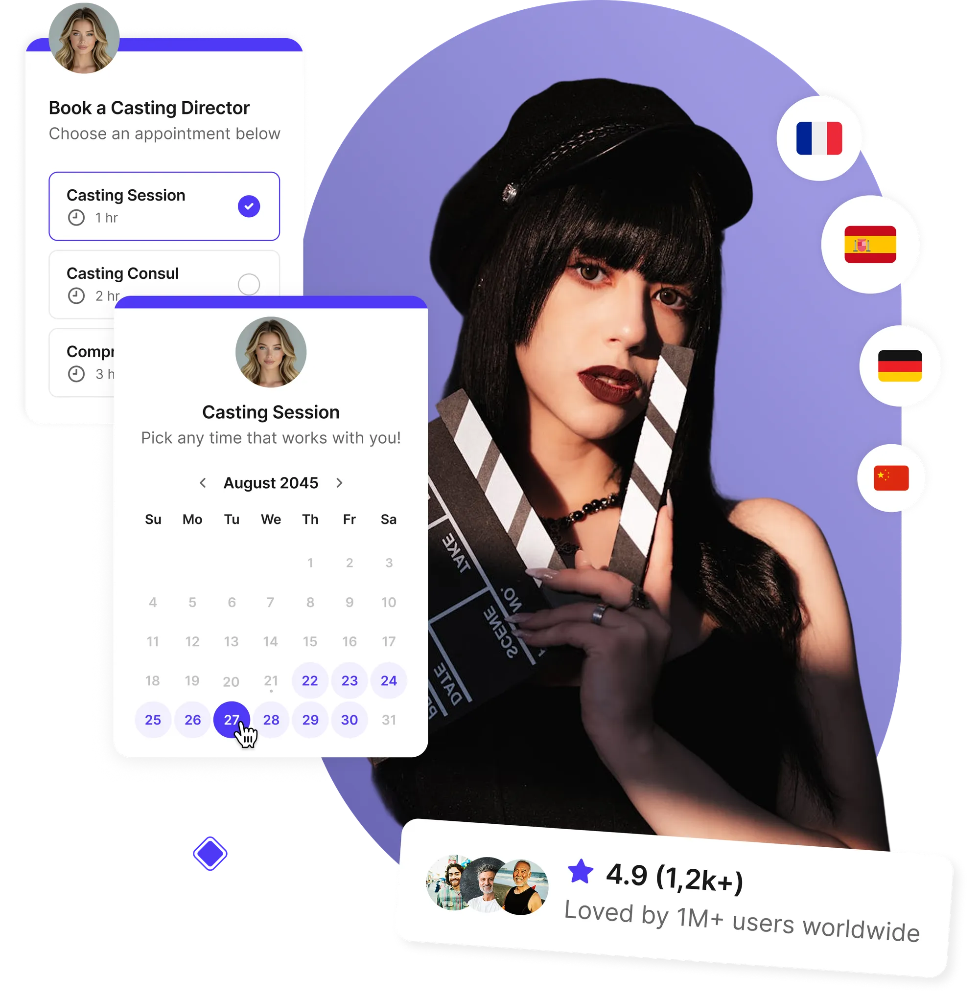 Audition scheduling software for casting professionals