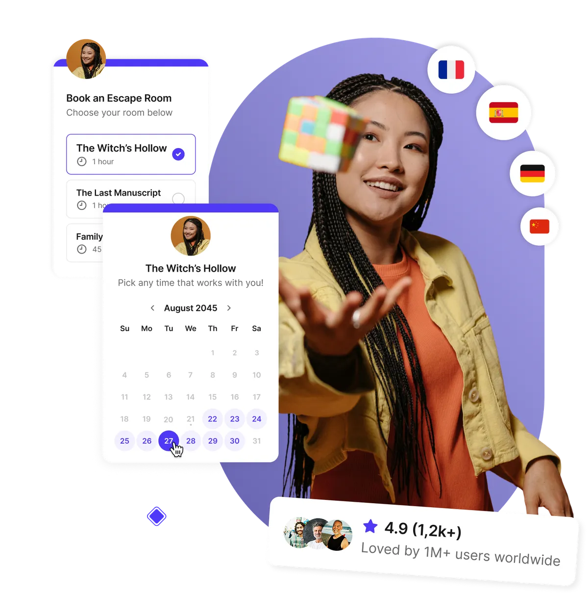 Escape room booking software