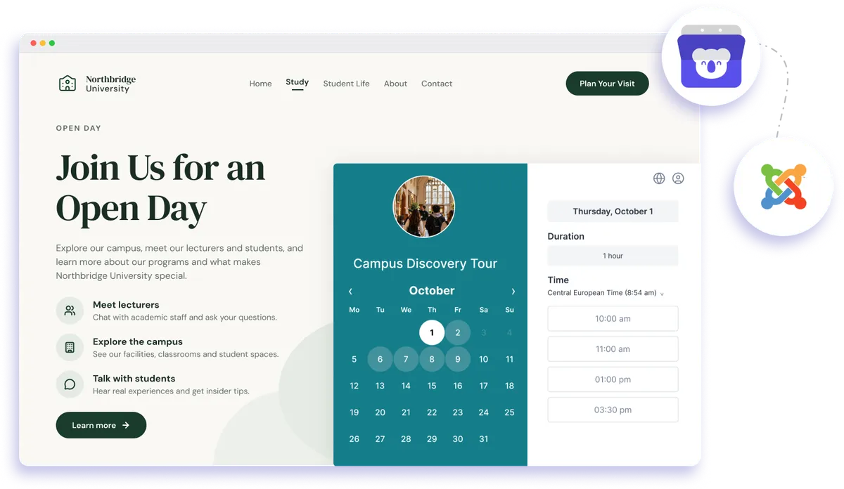 Joomla integration with Koalendar