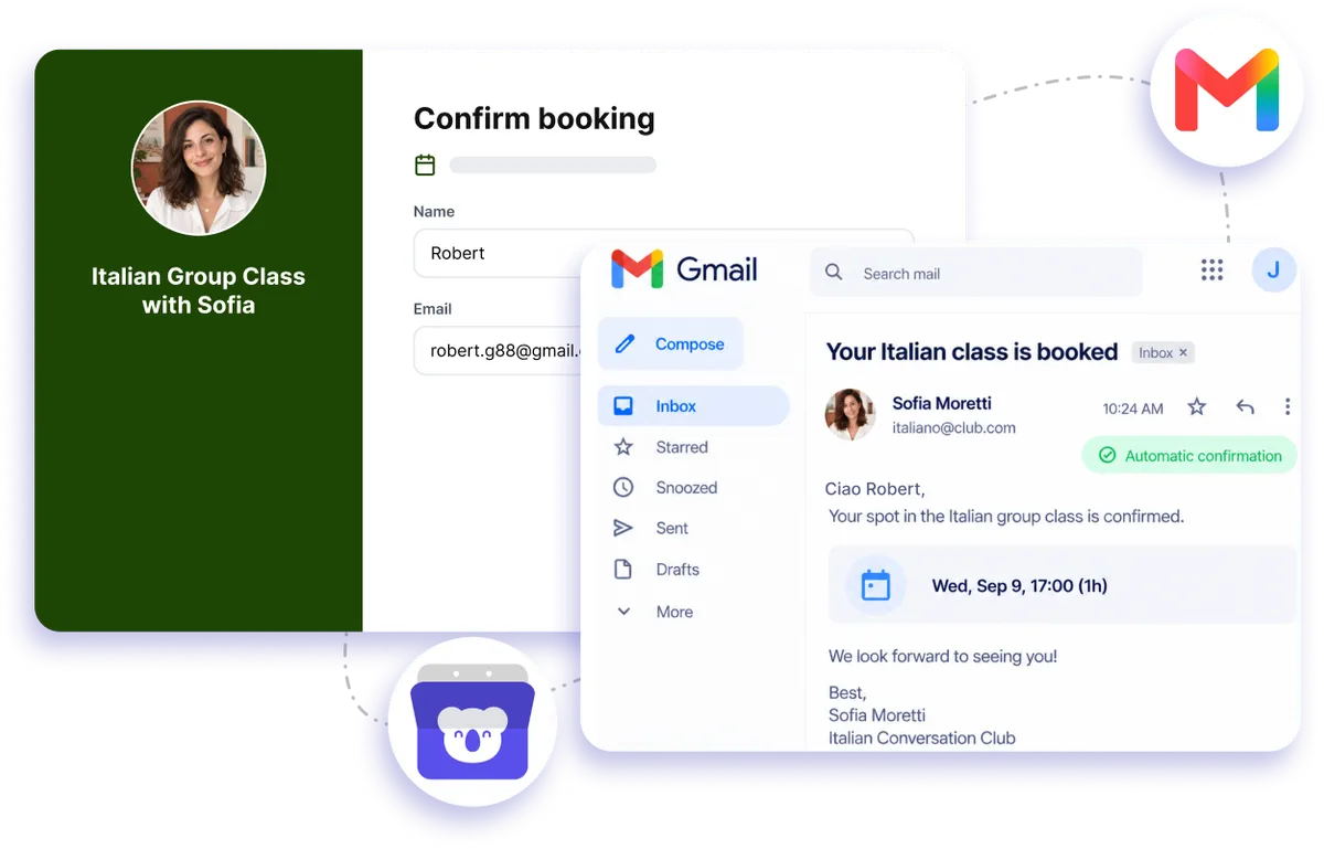 Gmail integration with Koalendar