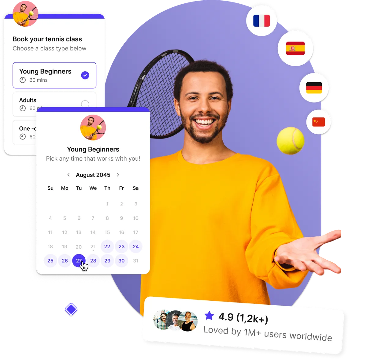 Interface logiciel planification tennis