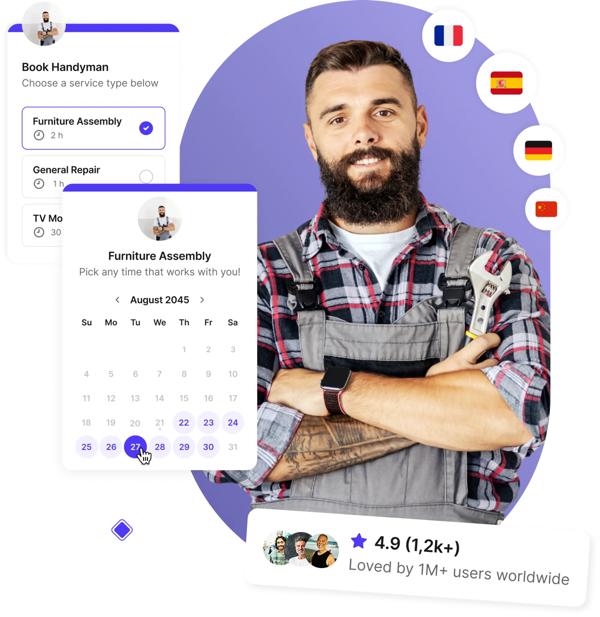 Handyman scheduling software dashboard