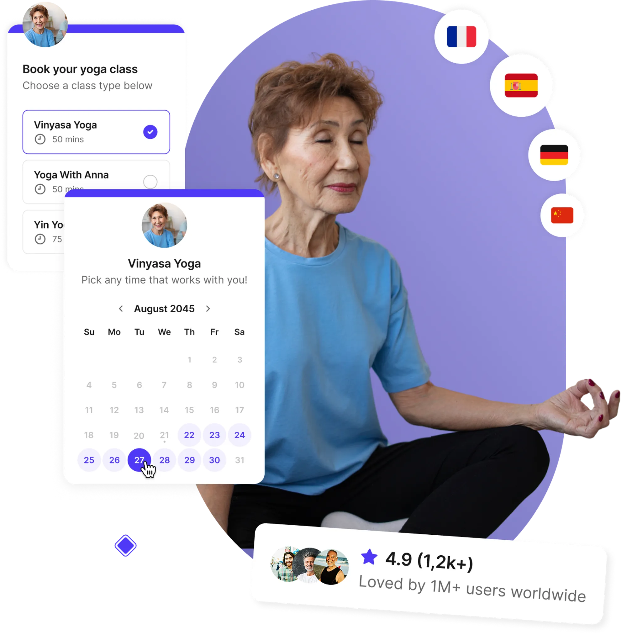 Yoga class booking system