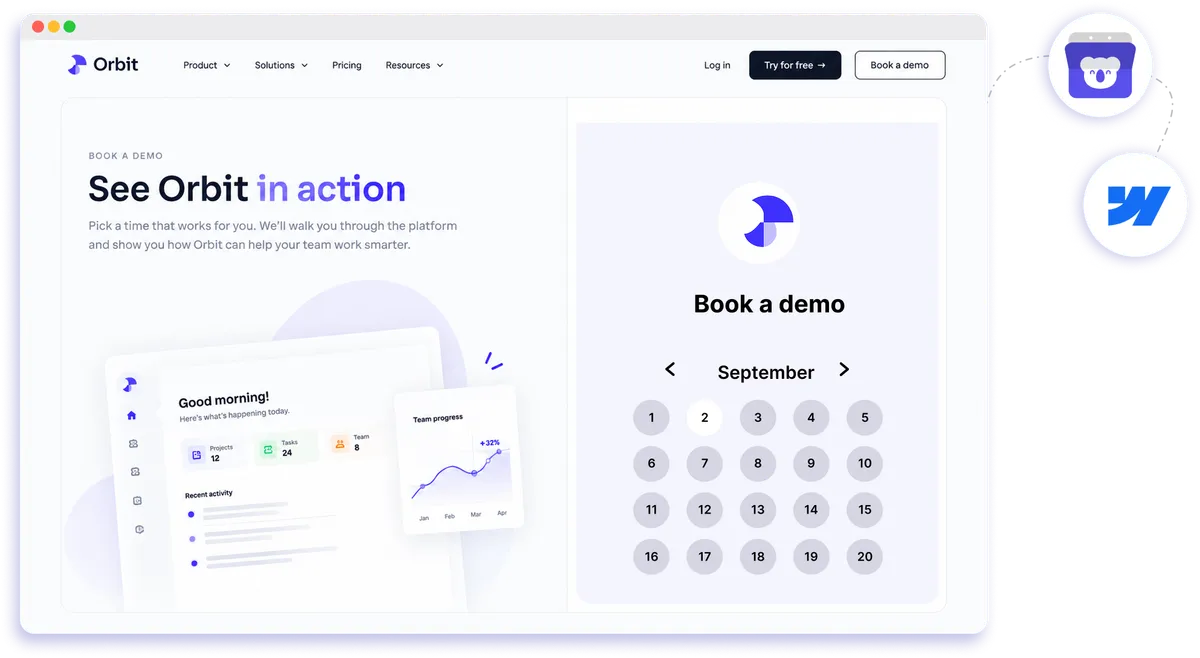 Webflow integration with Koalendar