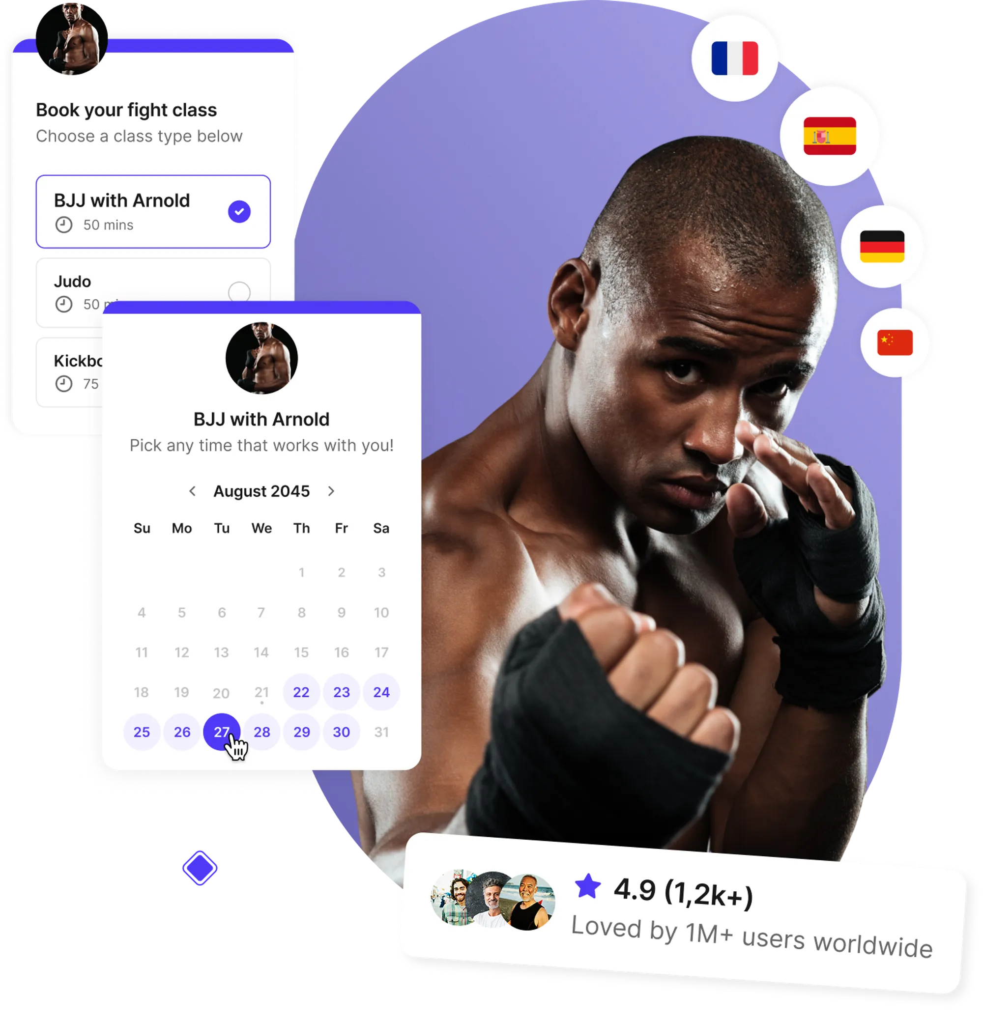 Martial arts scheduling software
