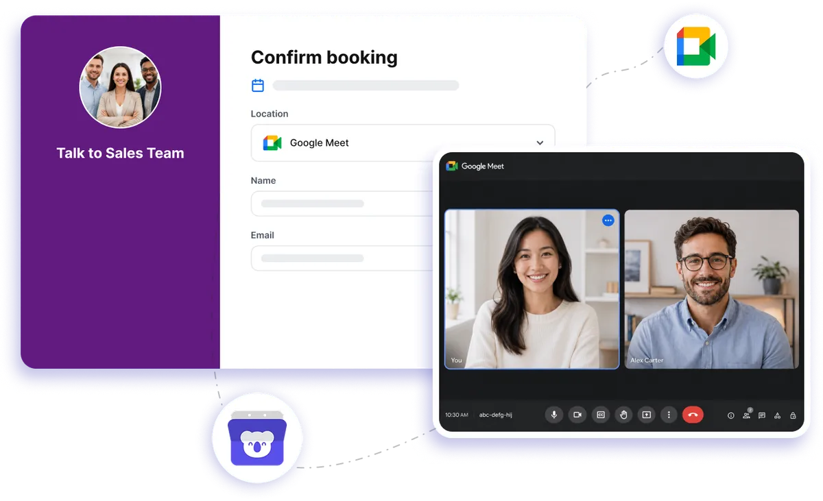 Google Meet integration with Koalendar