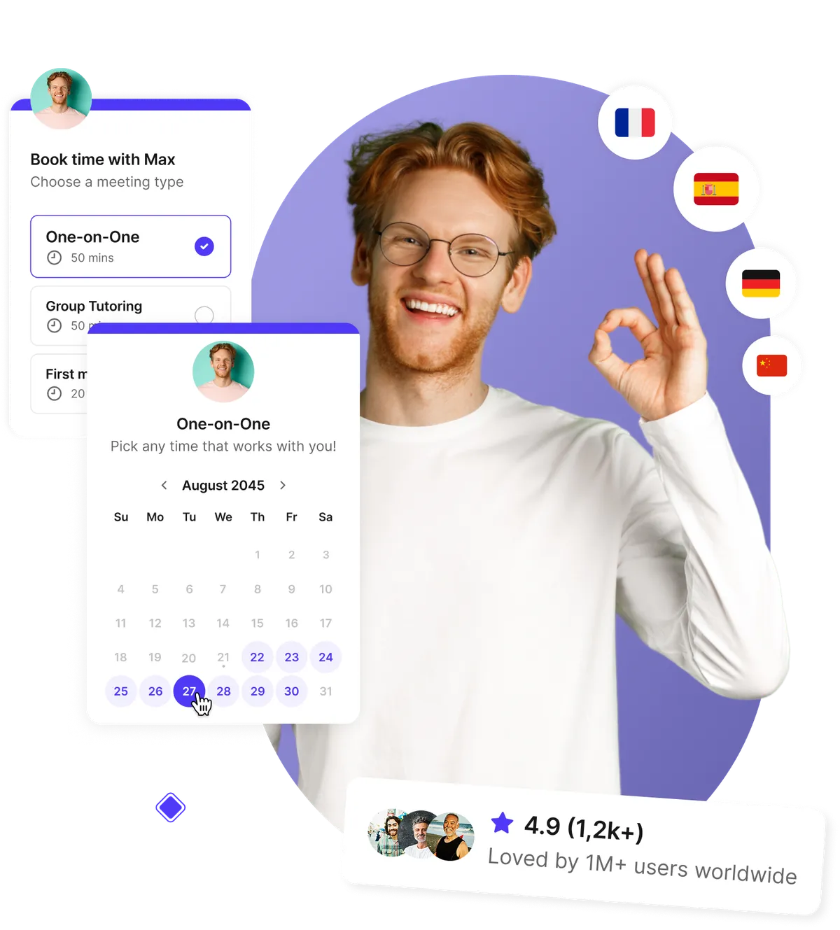 Interface du logiciel de planification de tutorat en ligne