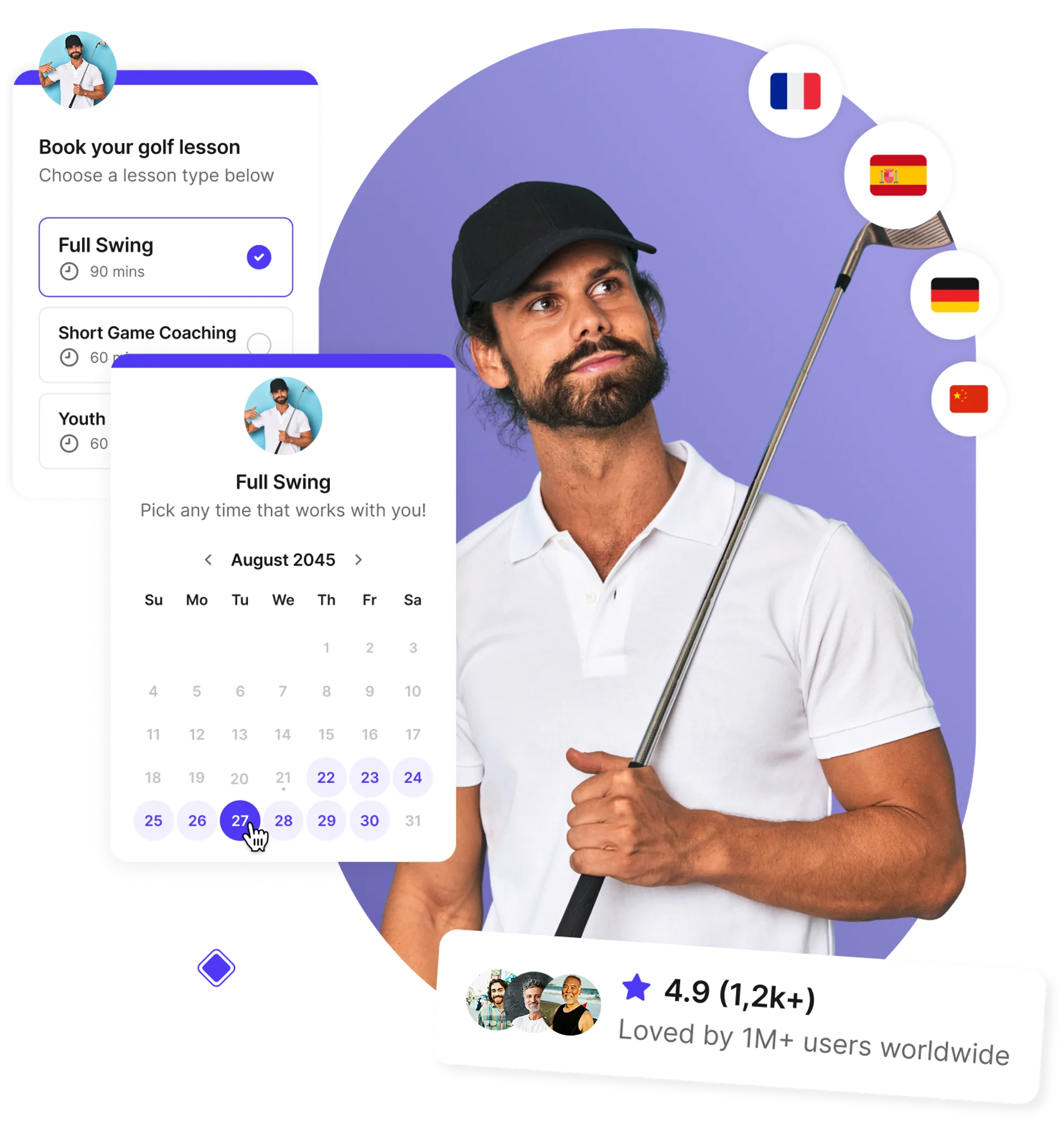 Golf lesson scheduling software
