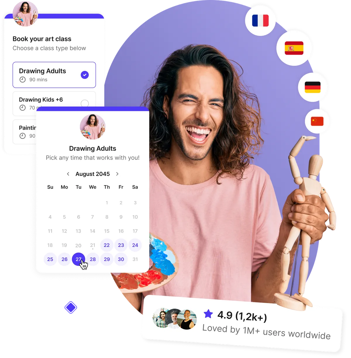 Logiciel inscription cours d'art